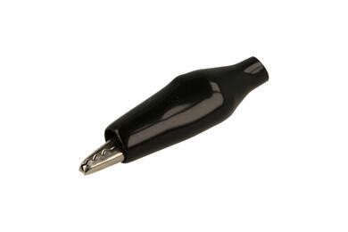 Crocodile clip; 27.710.2; black; 36,5mm; crimped; nickel plated steel; Amass; RoHS