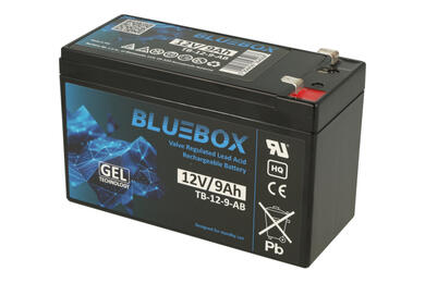 Rechargeable battery; lead-acid; maintenance-free; TB-12-9-AB; 12V; 9Ah; 151x65x94(101)mm; connector 6,3 mm; Bluebox; 2,5kg