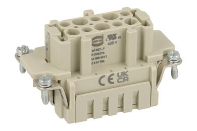 Socket; Han ES; 09330102716; 10 ways; 10B; polycarbonate; straight; screw; 16A; 500V; grey; silver plated; 0,14÷2,5mm2; IP65; Harting; RoHS