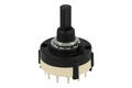 Przełącznik; obrotowy; RTS-01-2 l=20mm; ON-OFF-ON; 3 pozycje; bistabilny; na panel; przewlekany (THT); 3 tory; czarny; 10A; 490V AC; biało-czarny; plastik
