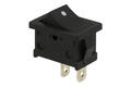Switch; rocker; MRS111; OFF-(ON); 1 way; black; no backlight; momentary; 4,8x0,8mm connectors; 13x19,2mm; 2 positions; 3A; 250V AC