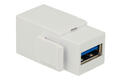 Adapter socket / socket; Keystone; 2963-2; USB type A 3.0; for panel; latch; straight; white; RoHS