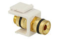 Adapter socket / socket; Keystone; 2960-2; banana socked 4m-black; for cable; latch; straight; white; RoHS