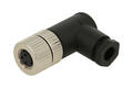 Socket; KLS15-M8A-TR203; M8-3p; 3 ways; angled 90°; clamp; 0,25mm2; 6mm; black; IP67; 4A; 60V; KLS; RoHS