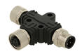 Trójnik 1 wtyk / 2 gniazda; KLS15-M12A-Y7-04; M12-4p; 3 tory; proste; kątowe 90°; czarny; IP67; 4A; 250V; KLS; RoHS Trójnik 1 wtyk / 2 gniazda; KLS15-M12A-Y7-04; M12-4p; 3 tory; proste; kątowe 90°; czarny; IP67; 4A; 250V; KLS; RoHS