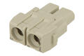 Socket; Han Modular; 09140022701; 2 ways; 40A; polycarbonate; straight; screw; 40A; 1kV; grey; silver plated; 2,5÷8mm2; Harting; RoHS