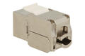Socket; Keystone; 2338-E; RJ45 cat 6a; for cable; latch; straight; silver Socket; Keystone; 2338-E; RJ45 cat 6a; for cable; latch; straight; silver