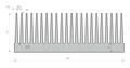 Radiator; PR375/10; naturalny; 100mm; żebrowany; 0,64K/W; 215mm; 77mm; Alutronic