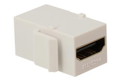 Adapter socket / socket; Keystone; 2940-2; HDMI 2.1; for panel; latch; straight; white; RoHS