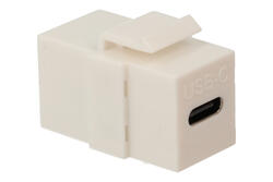 Adapter socket / socket; Keystone; 2965-2; USB C; for panel; latch; straight; white; RoHS