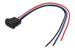 Gniazdo; USB C; 012603; czarny; zatrzaskowe; poziome