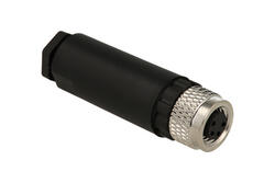 Gniazdo; KLS15-M8A-P204; M8-4p; 4 tory; proste; śrubowy; 0,25mm2; na przewód; czarny; IP67; 4A; 60V; KLS; RoHS