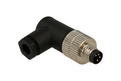 Wtyk; KLS15-M8A-TR104; M8-4p; 4 tory; kątowe 90°; śrubowy; 0,25mm2; na przewód; czarny; IP67; 4A; 60V; KLS; RoHS Wtyk; KLS15-M8A-TR104; M8-4p; 4 tory; kątowe 90°; śrubowy; 0,25mm2; na przewód; czarny; IP67; 4A; 60V; KLS; RoHS
