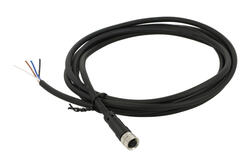Socket with cable; KLS15-M8A-P10-03-PUR-L2.0M-B-U; M8-3p; 3 ways; straight; with 2m cable; 0,25mm2; 6mm; black; IP67; 3A; 60V; KLS; RoHS Socket with cable; KLS15-M8A-P10-03-PUR-L2.0M-B-U; M8-3p; 3 ways; straight; with 2m cable; 0,25mm2; 6mm; black; IP67; 3A; 60V; KLS; RoHS