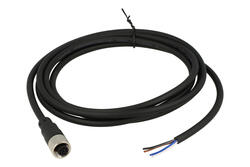 Socket with cable; KLS15-M12A-P18-04-PUR-L2.0M-B-U; M12-4p; 4 ways; straight; with 2m cable; 0,34mm2; 6mm; black; IP67; 4A; 250V; KLS; RoHS