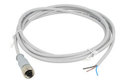 Socket with cable; 43-10000; M12-3p; 3 ways; straight; with 2m cable; 0,34mm2; for panel; grey; IP67; 4A; 250V; Conec; RoHS Socket with cable; 43-10000; M12-3p; 3 ways; straight; with 2m cable; 0,34mm2; for panel; grey; IP67; 4A; 250V; Conec; RoHS