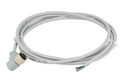 Socket with cable; 43-10168; M12-3p; 3 ways; angled 90°; with 2m cable; 0,34mm2; grey; IP67; 4A; 250V; Conec; RoHS