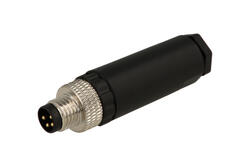 Wtyk; KLS15-M8A-P104; M8-4p; 4 tory; proste; śrubowy; 0,25mm2; na przewód; czarny; IP67; 4A; 60V; KLS; RoHS Wtyk; KLS15-M8A-P104; M8-4p; 4 tory; proste; śrubowy; 0,25mm2; na przewód; czarny; IP67; 4A; 60V; KLS; RoHS