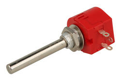 Potencjometr; osiowy; jednoobrotowy; TSR-04-102R.1Kohm; 1kohm; liniowa; 5%; 1W; oś fi 6,00mm; 39mm; metal; gładka; 300°; drutowy; lutowany; Suntan