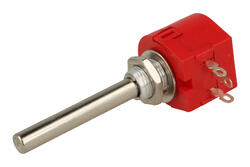 Potencjometr; osiowy; jednoobrotowy; TSR-04-103R.10Kohm; 10kohm; liniowa; 5%; 1W; oś fi 6,00mm; 39mm; metal; gładka; 300°; drutowy; lutowany; Suntan