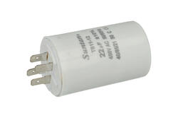 Capacitor; motor; TS11-12 4 450V 22uF; 22uF; 450V; fi 40x65mm; 6,3mm connectors; Suntan; RoHS