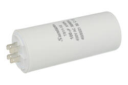 Capacitor; motor; TS11-12 4 450V 100uF; 100uF; 450V; fi 50x117mm; 6,3mm connectors; Suntan; RoHS Capacitor; motor; TS11-12 4 450V 100uF; 100uF; 450V; fi 50x117mm; 6,3mm connectors; Suntan; RoHS