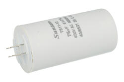 Capacitor; motor; TS11-12 4 450V 75uF; 75uF; 450V; fi 50x105mm; 6,3mm connectors; Suntan; RoHS