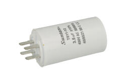 Capacitor; motor; TS11-12 4 450V 3,5uF; 3,5uF; 450V; fi 35x65mm; 6,3mm connectors; Suntan; RoHS