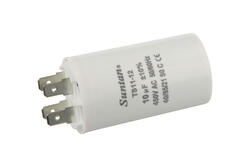 Capacitor; motor; TS11-12 4 450V 10uF; 10uF; 450V; fi 35x65mm; 6,3mm connectors; Suntan; RoHS