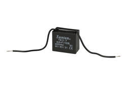 Kondensator; silnikowy (rozruchowy); TS11-7 450VAC 4.5uF; 4,5uF; 450V AC; 22x32x38mm; z przewodami; Suntan; RoHS