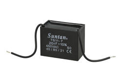 Kondensator; silnikowy (rozruchowy); TS11-7-20u/450; 20uF; 450V AC; 33x44x58,5mm; z przewodami; Suntan; RoHS