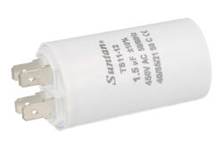 Kondensator; silnikowy (rozruchowy); TS11-12 4 450V 1,5uF; 1,5uF; 450V; fi 34x60mm; konektory 6,3mm; Suntan; RoHS