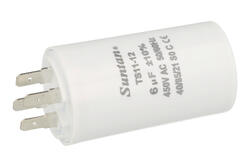 Capacitor; motor; TS11-12 4 450V 6uF; 6uF; 450V; fi 34x60mm; 6,3mm connectors; Suntan; RoHS Capacitor; motor; TS11-12 4 450V 6uF; 6uF; 450V; fi 34x60mm; 6,3mm connectors; Suntan; RoHS