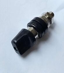 Gniazdo laboratoryjne; 4mm; 24.936.2; M10; czarny; 80A; 60V; 64mm; mosiądz niklowany; ABS; Amass; RoHS