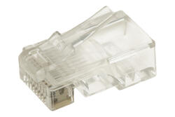 Plug; RJ45 8p8c; 3RJ45OL kat.5e; for cable; straight; round strand cable; clear; latch; RoHS Plug; RJ45 8p8c; 3RJ45OL kat.5e; for cable; straight; round strand cable; clear; latch; RoHS