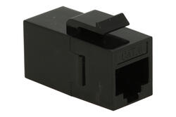 Adapter gniazdo / gniazdo; Keystone; 2134-1; RJ45 cat 6; na panel; zatrzaskowe; proste; czarny; RoHS