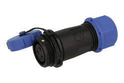 Socket; SP1711/S3B-9C; 3 ways; straight; screw; 6-10mm; SP17; for cable; IP68; 15A; 500V; Weipu; RoHS