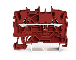 Złączka; na szynę DIN; 2002-1203; czerwony; sprężynowy; Push-in CAGE CLAMP®; 0,25÷4mm2; 24A; 800V; 1 tor; 2; na szynę DIN TS35; Wago; RoHS