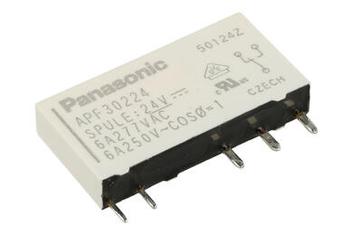 Relay; electromagnetic miniature; APF30224 ; 24V; DC; 6A; 250V AC; PCB trough hole; Panasonic Electric Works; RoHS Relay; electromagnetic miniature; APF30224 ; 24V; DC; 6A; 250V AC; PCB trough hole; Panasonic Electric Works; RoHS