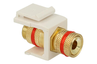 Adapter socket / socket; Keystone; 2959-2; banana socked 4m-red; for cable; latch; straight; white; RoHS