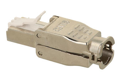 Wtyk; Keystone; 3886-S; RJ45 cat 6; ekranowane; na przewód; zatrzaskowe; proste; biały; RoHS Wtyk; Keystone; 3886-S; RJ45 cat 6; ekranowane; na przewód; zatrzaskowe; proste; biały; RoHS