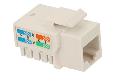 Socket; Keystone; 2054-2; RJ45 cat 6; for cable; latch; straight; white; RoHS