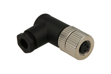 Gniazdo; KLS15-M8A-TR203; M8-3p; 3 tory; kątowe 90°; skręcany; 0,25mm2; 6mm; czarny; IP67; 4A; 60V; KLS; RoHS Gniazdo; KLS15-M8A-TR203; M8-3p; 3 tory; kątowe 90°; skręcany; 0,25mm2; 6mm; czarny; IP67; 4A; 60V; KLS; RoHS