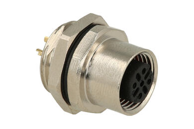 Gniazdo; KLS15-M12A-B103; M12-3p; 3 tory; proste; lutowany; 0,34mm2; 12mm; na panel; wkręcane (M16x1,5); czarny; IP67; 4A; 60V; KLS; RoHS