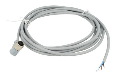 Socket with cable; 43-10189; M12-4p; 4 ways; angled 90°; with 3m cable; 0,34mm2; grey; IP67; 4A; 250V; Conec; RoHS