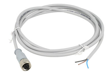 Gniazdo z przewodem; 43-10000; M12-3p; 3 tory; proste; z przewodem 2m; 0,34mm2; na panel; szary; IP67; 4A; 250V; Conec; RoHS