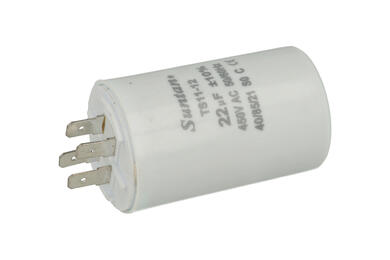 Capacitor; motor; TS11-12 4 450V 22uF; 22uF; 450V; fi 40x65mm; 6,3mm connectors; Suntan; RoHS Capacitor; motor; TS11-12 4 450V 22uF; 22uF; 450V; fi 40x65mm; 6,3mm connectors; Suntan; RoHS