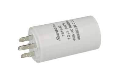 Kondensator; silnikowy (rozruchowy); TS11-12 4 450V 12uF; 12uF; 450V; fi 34x60mm; konektory 6,3mm; Suntan; RoHS