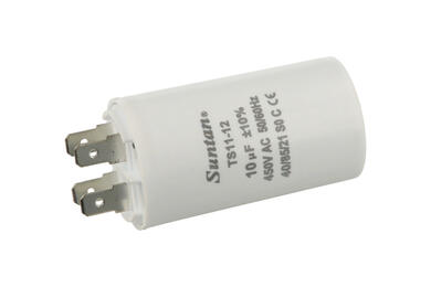 Capacitor; motor; TS11-12 4 450V 10uF; 10uF; 450V; fi 35x65mm; 6,3mm connectors; Suntan; RoHS