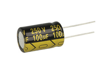 Kondensator; elektrolityczny; 100uF; 250V; TS14; TS14 100uF 250V +/-20% 16*25mm; fi 16x25mm; 7,5mm; przewlekany (THT); luzem; Suntan; RoHS
